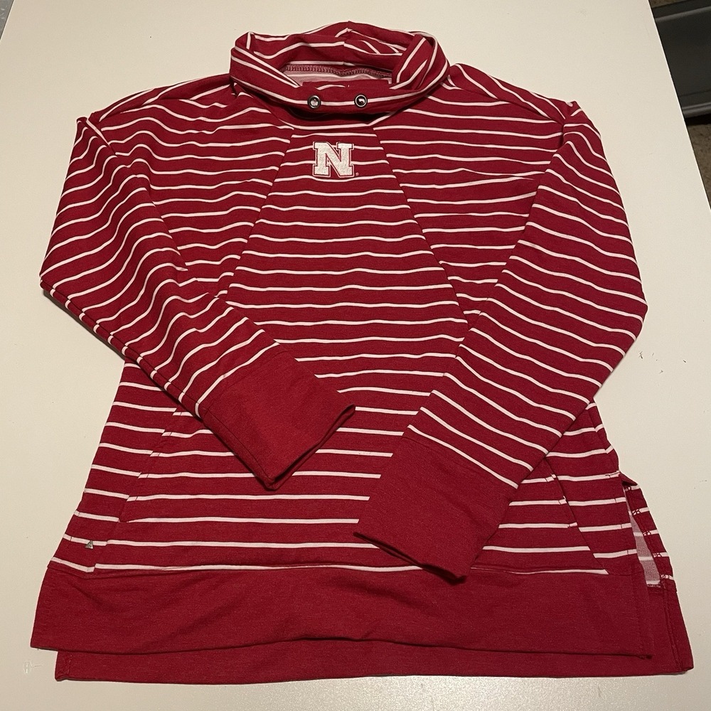 Antigua Nebraska Cornhuskers Pullover Red Women's XS Shirt With Kangaroo Pocket